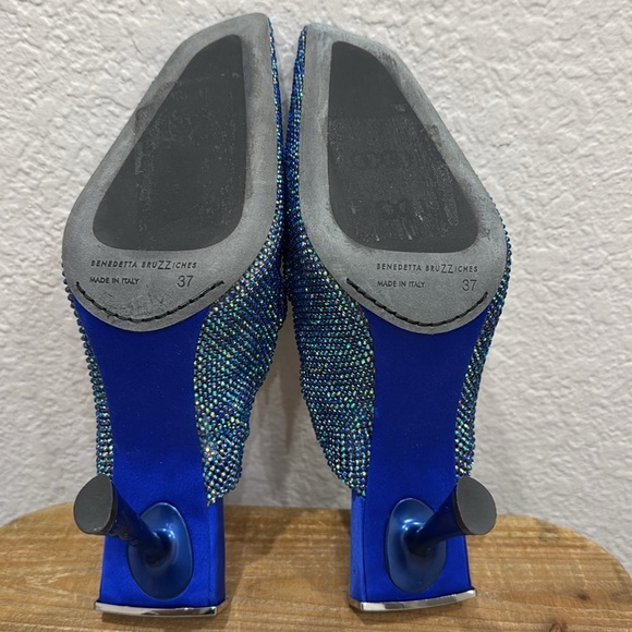 Benedetta Bruzziches Goliarda Crystal Mesh Blue Mule - Picture 10 of 10